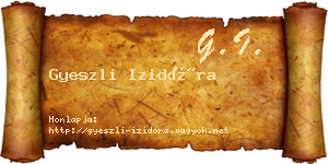 Gyeszli Izidóra névjegykártya